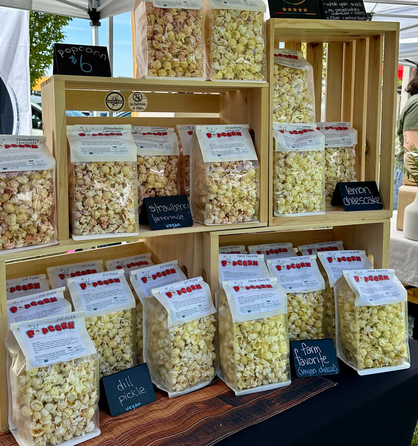 Packaged Popcorn Packages of naturally flavored popcorn.